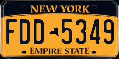 NY license plate FDD5349