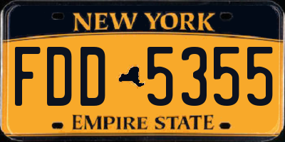 NY license plate FDD5355
