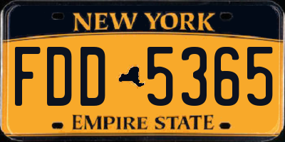 NY license plate FDD5365