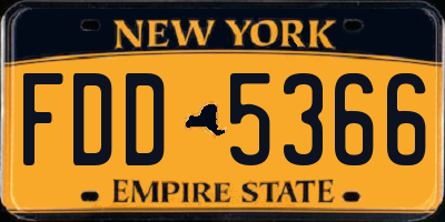 NY license plate FDD5366