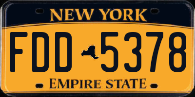 NY license plate FDD5378