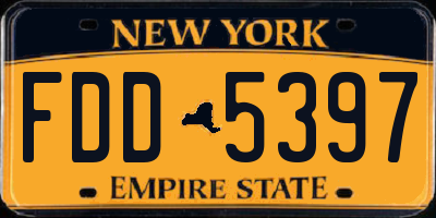 NY license plate FDD5397