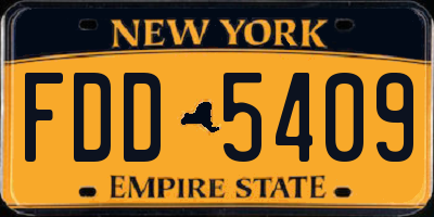 NY license plate FDD5409