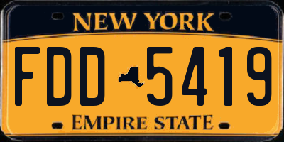 NY license plate FDD5419