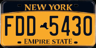 NY license plate FDD5430