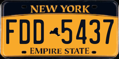 NY license plate FDD5437