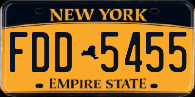 NY license plate FDD5455
