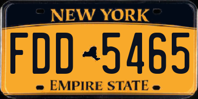 NY license plate FDD5465