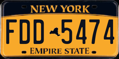 NY license plate FDD5474
