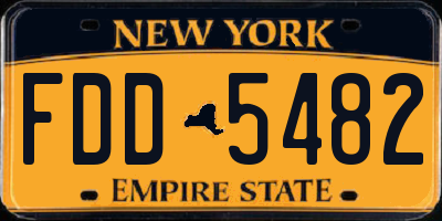 NY license plate FDD5482