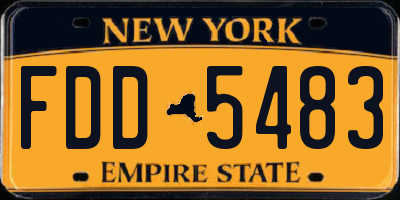 NY license plate FDD5483