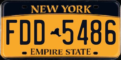 NY license plate FDD5486