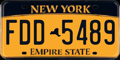 NY license plate FDD5489