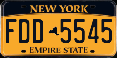NY license plate FDD5545