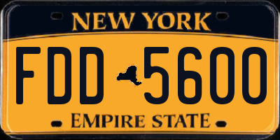 NY license plate FDD5600