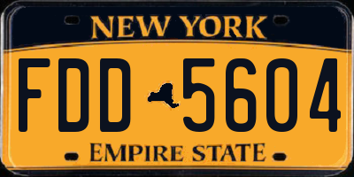 NY license plate FDD5604