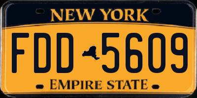 NY license plate FDD5609