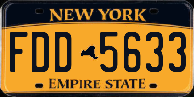 NY license plate FDD5633
