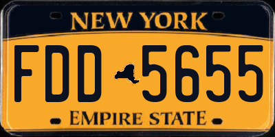 NY license plate FDD5655