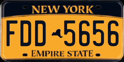 NY license plate FDD5656