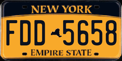 NY license plate FDD5658