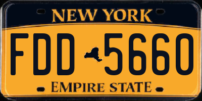 NY license plate FDD5660