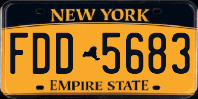 NY license plate FDD5683