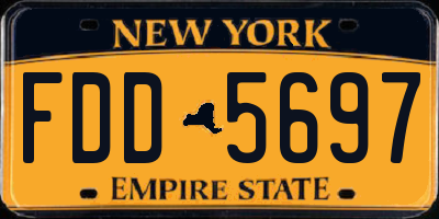 NY license plate FDD5697