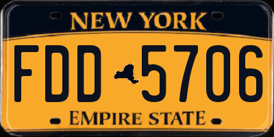 NY license plate FDD5706