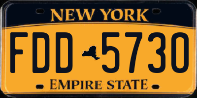 NY license plate FDD5730