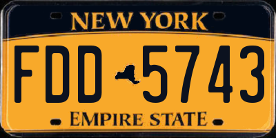 NY license plate FDD5743