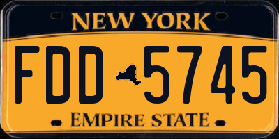 NY license plate FDD5745