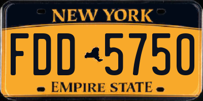 NY license plate FDD5750