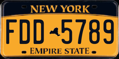 NY license plate FDD5789