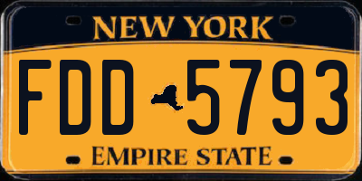 NY license plate FDD5793
