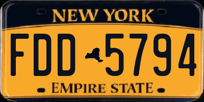 NY license plate FDD5794