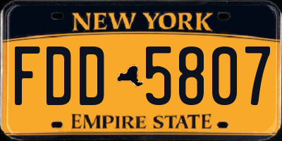 NY license plate FDD5807