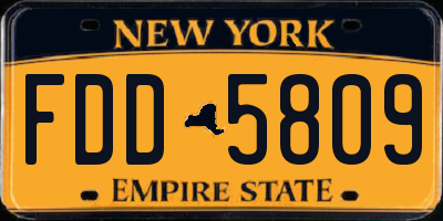 NY license plate FDD5809