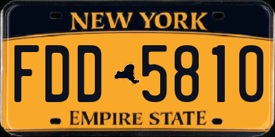 NY license plate FDD5810