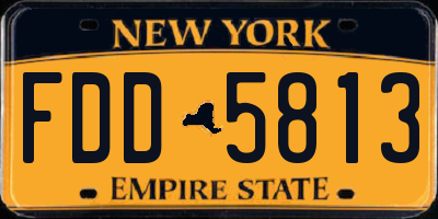 NY license plate FDD5813