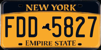 NY license plate FDD5827
