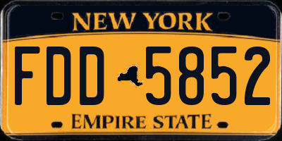 NY license plate FDD5852