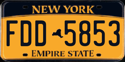 NY license plate FDD5853