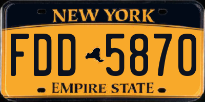 NY license plate FDD5870