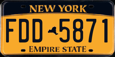 NY license plate FDD5871