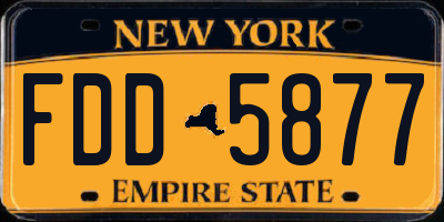 NY license plate FDD5877