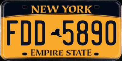 NY license plate FDD5890