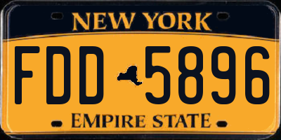 NY license plate FDD5896