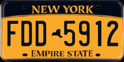 NY license plate FDD5912