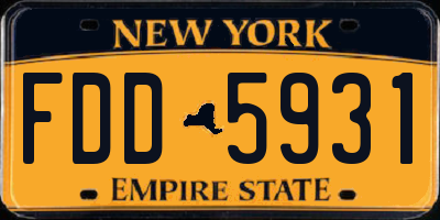 NY license plate FDD5931